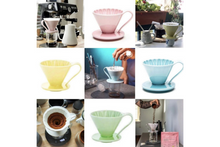 Load image into Gallery viewer, Gift Set | CAFEC Cup 4 Big Pour-Over Flower Dripper | CFD-4BLUE + 2packs of AC4-100W