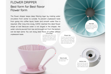Load image into Gallery viewer, Gift Set | CAFEC Cup 4 Big Pour-Over Flower Dripper | PFD-4 + 2packs of AC4-100W (Clear)