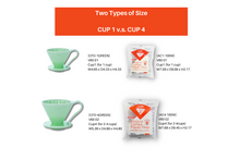 Load image into Gallery viewer, Gift Set | CAFEC Cup 4 Big Pour-Over Flower Dripper | CFD-4WHITE + 2packs of AC4-100W