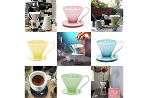 Gift Set | CAFEC Cup 4 Big Pour-Over Flower Dripper | CFD-4PINK + 2packs of AC4-100W