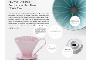 Gift Set | CAFEC Cup 4 Big Pour-Over Flower Dripper | CFD-4PINK + 2packs of AC4-100W